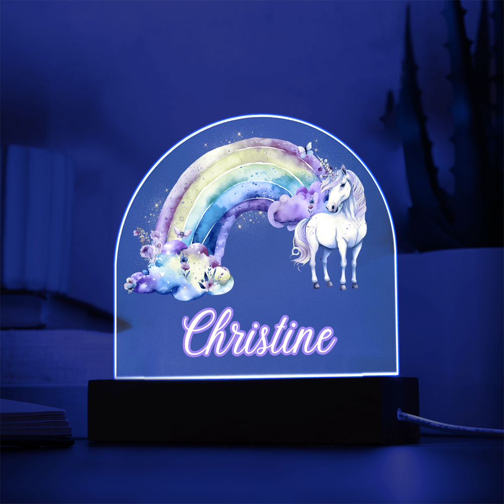 Personalized Unicorn Kids Acrylic Dome Plaque