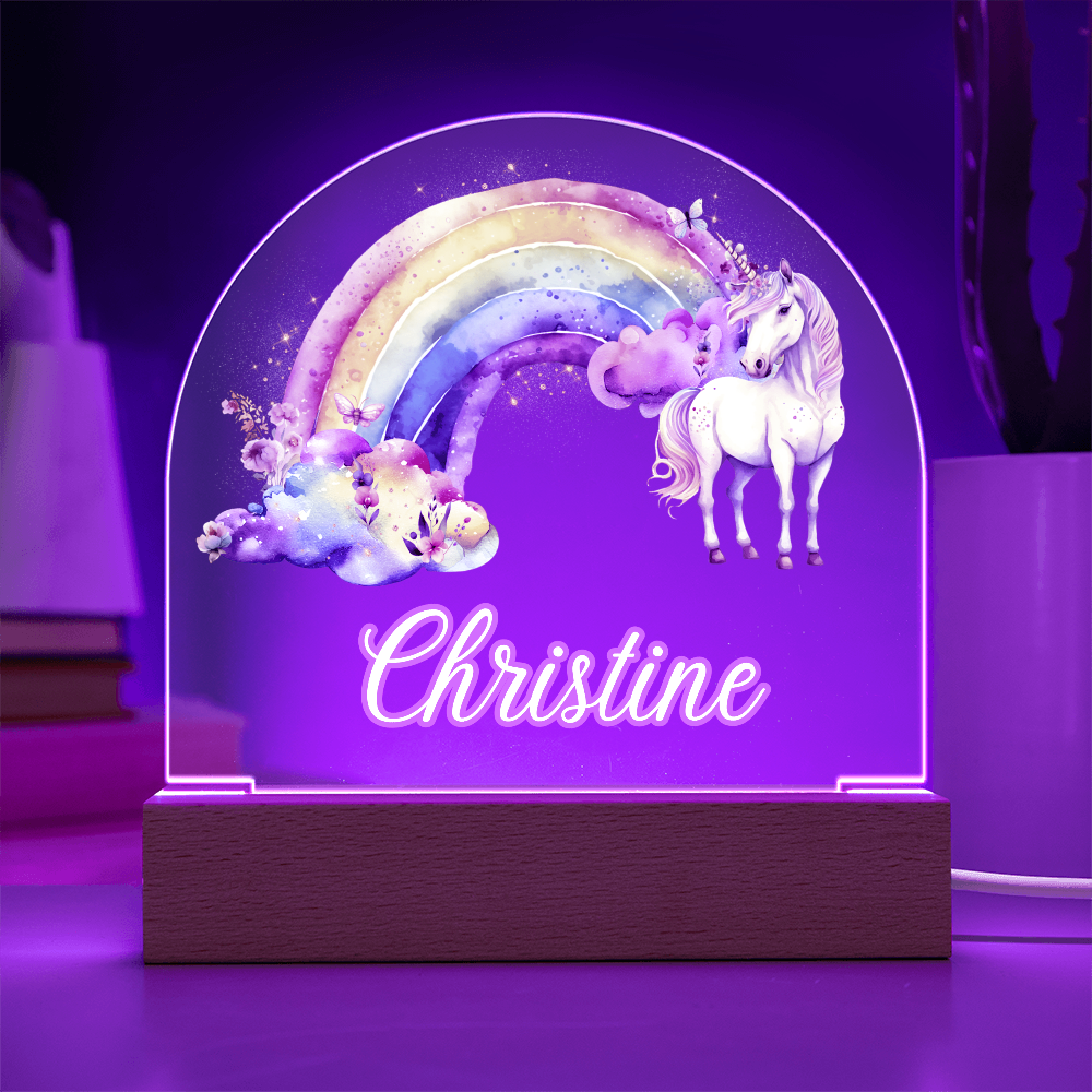 Personalized Unicorn Kids Acrylic Dome Plaque