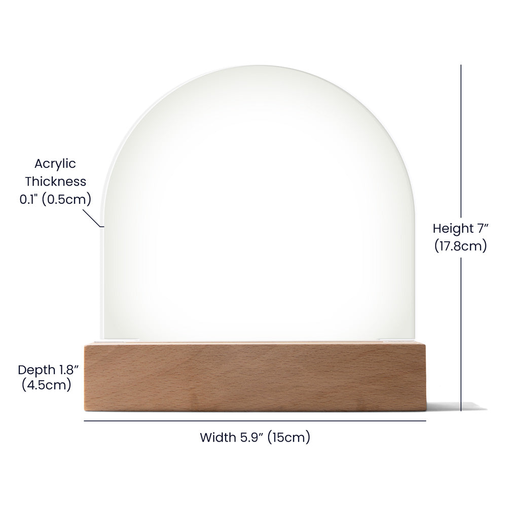 Floral Rainbow Kids Night Light Acrylic Dome Plaque