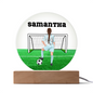 Personalized Girl Soccer Printed Circle Acrylic Plaque