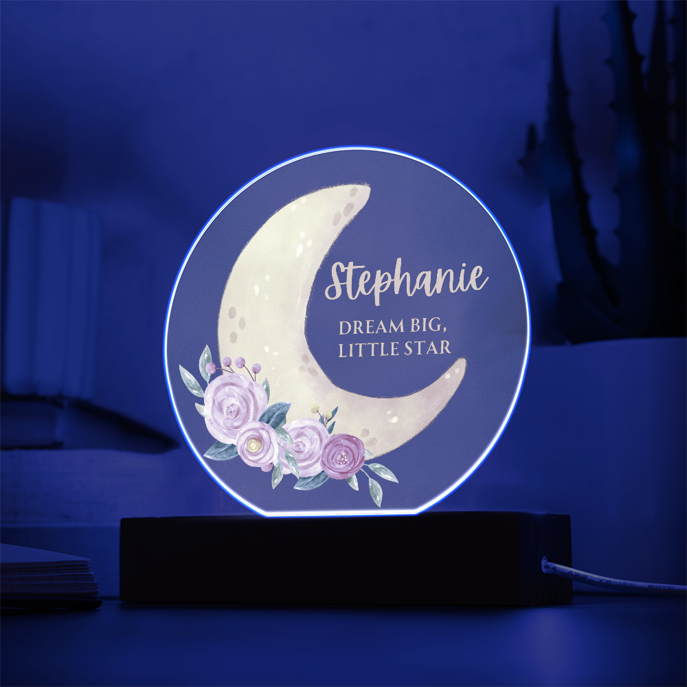 Personalized Crescent Name Circle Plaque