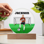 Personalized Boy Soccer Printed Circle Acrylic Plaque