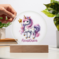Personalized Unicorn Name Circle Printed Acrylic Plaque