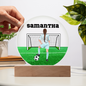 Personalized Girl Soccer Printed Circle Acrylic Plaque