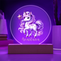 Personalized Unicorn Name Circle Printed Acrylic Plaque