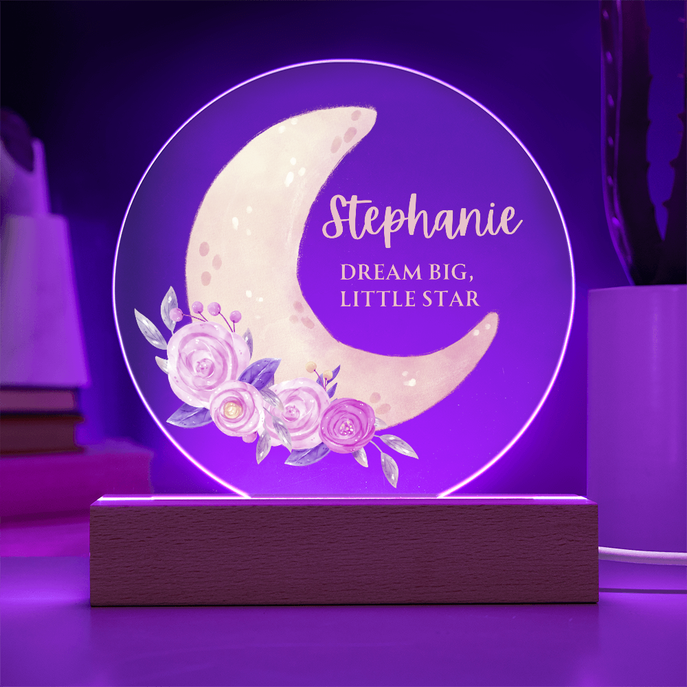 Personalized Crescent Name Circle Plaque