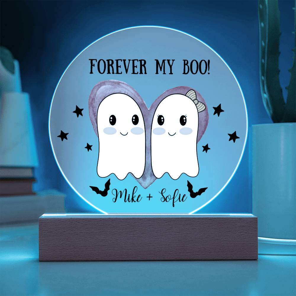 Personalized Forever My Boo Printed Circle Acrylic Plaque