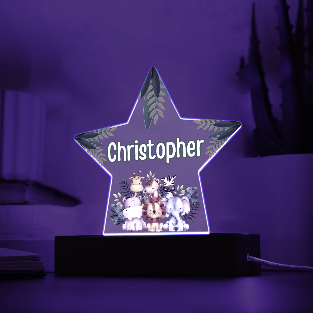 Personalized Animal Name Star Acrylic Plaque