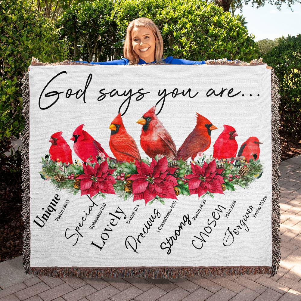 Almost Sold Out God Says You Are Bird Heirloom Woven Blanket