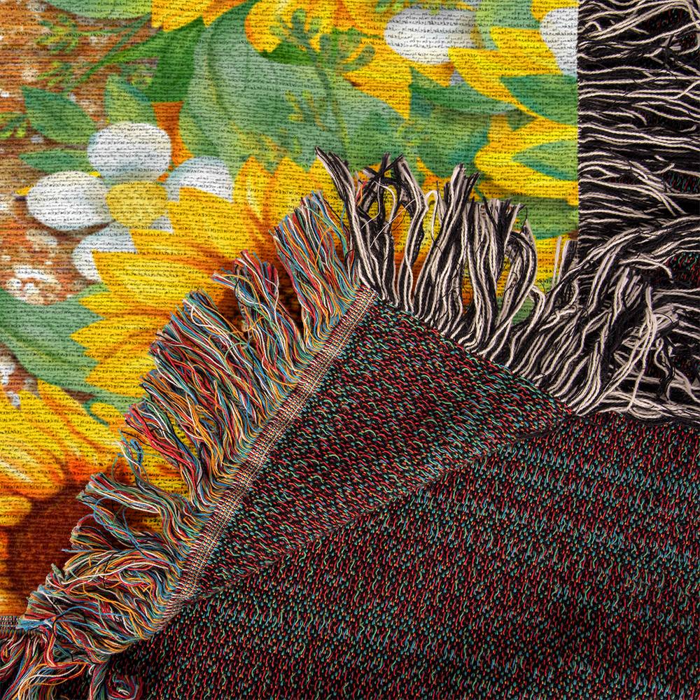 Almost Sold Out - God Says You Are Sunflower Heirloom Woven Blanket.