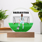 Personalized Girl Soccer Printed Circle Acrylic Plaque