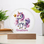 Personalized Unicorn Name Circle Printed Acrylic Plaque