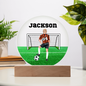 Personalized Boy Soccer Printed Circle Acrylic Plaque