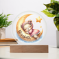 Personalized Sleeping Bear Crescent Circle Printed Plaque