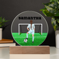 Personalized Girl Soccer Printed Circle Acrylic Plaque