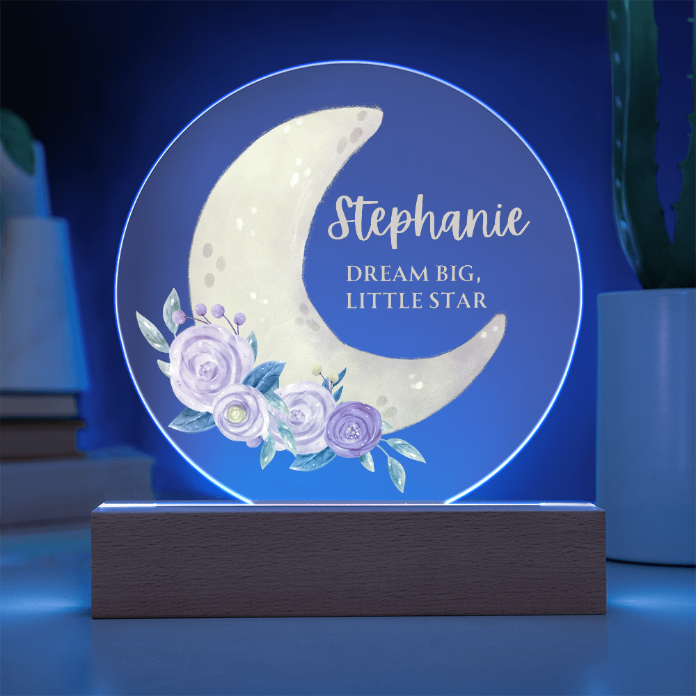 Personalized Crescent Name Circle Plaque