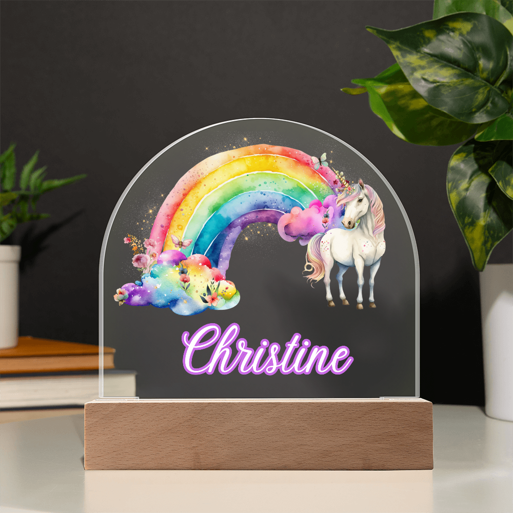 Personalized Unicorn Kids Acrylic Dome Plaque
