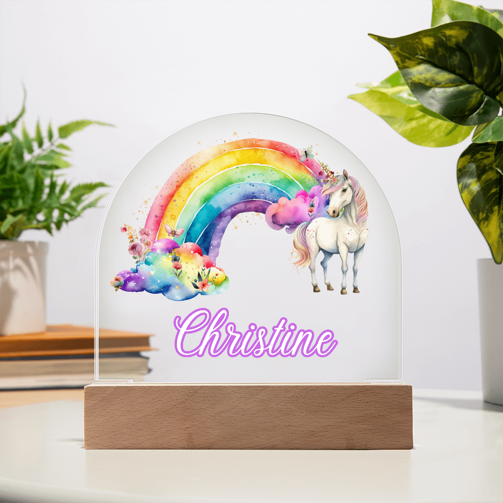 Personalized Unicorn Kids Acrylic Dome Plaque