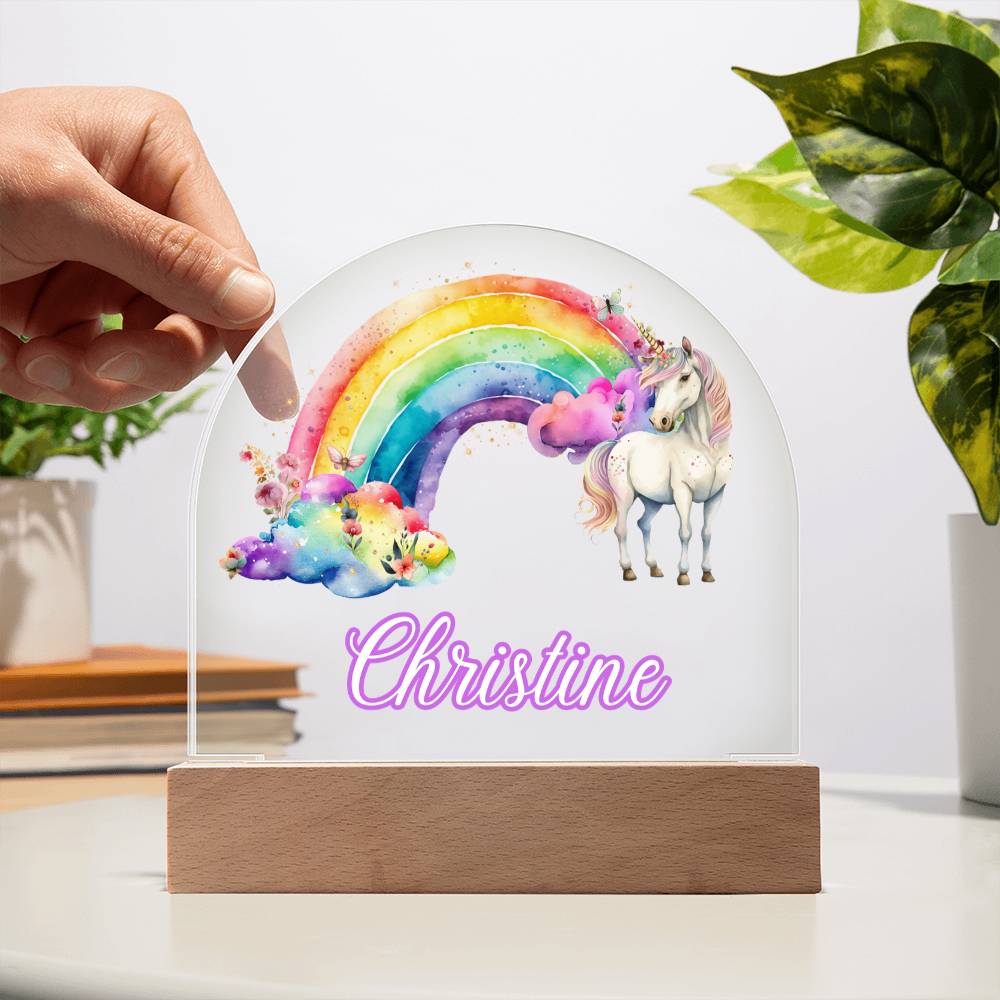 Personalized Unicorn Kids Acrylic Dome Plaque
