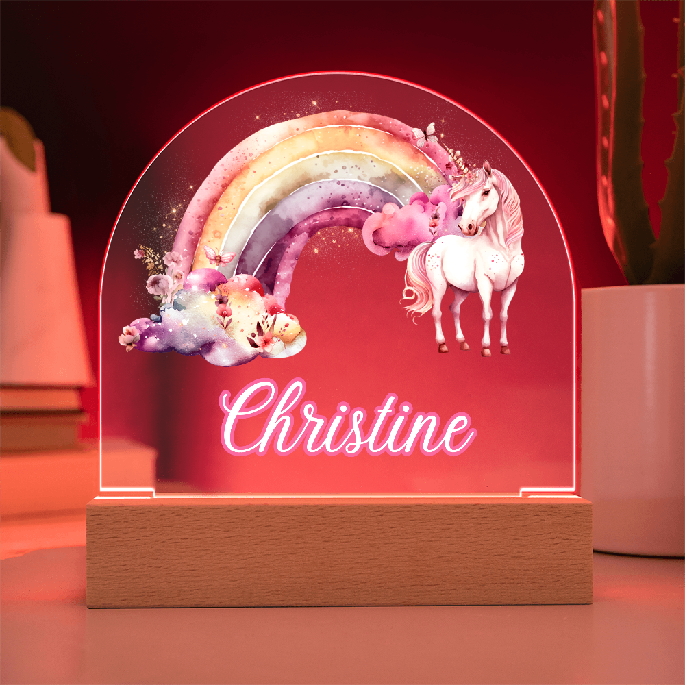 Personalized Unicorn Kids Acrylic Dome Plaque