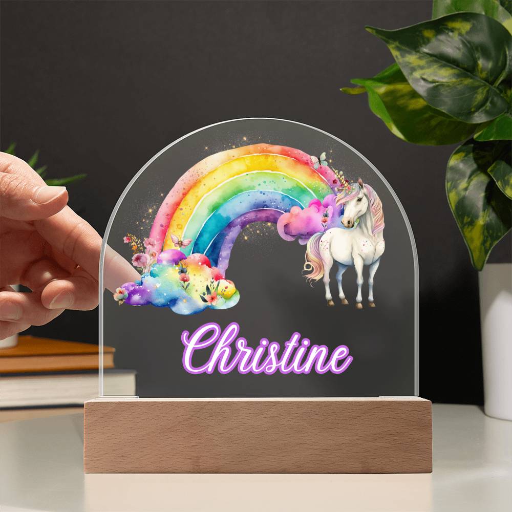 Personalized Unicorn Kids Acrylic Dome Plaque