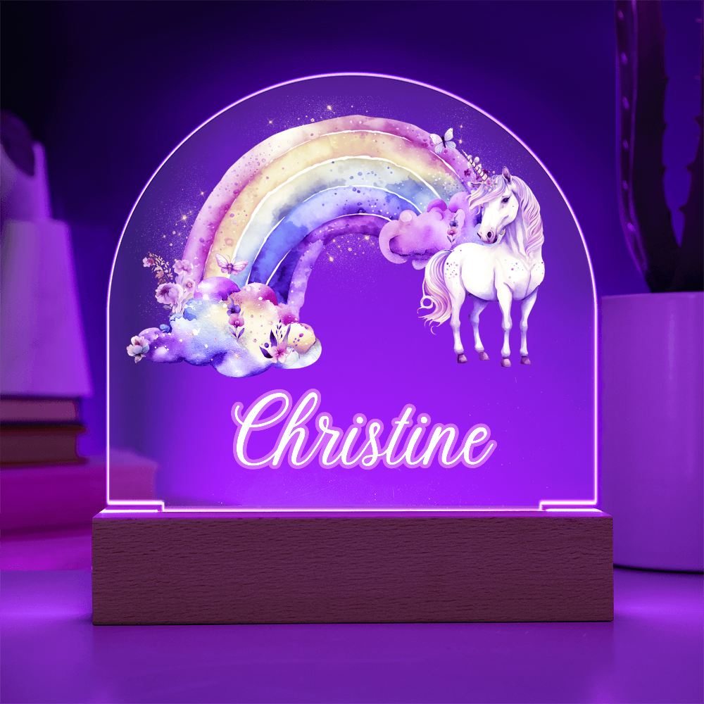 Personalized Unicorn Kids Acrylic Dome Plaque