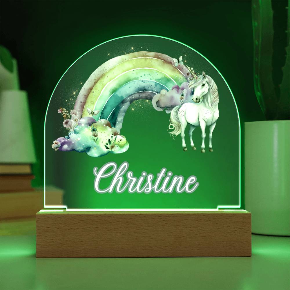 Personalized Unicorn Kids Acrylic Dome Plaque