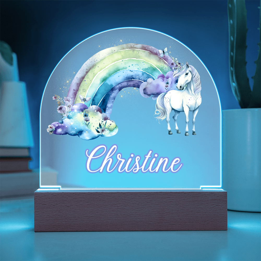 Personalized Unicorn Kids Acrylic Dome Plaque