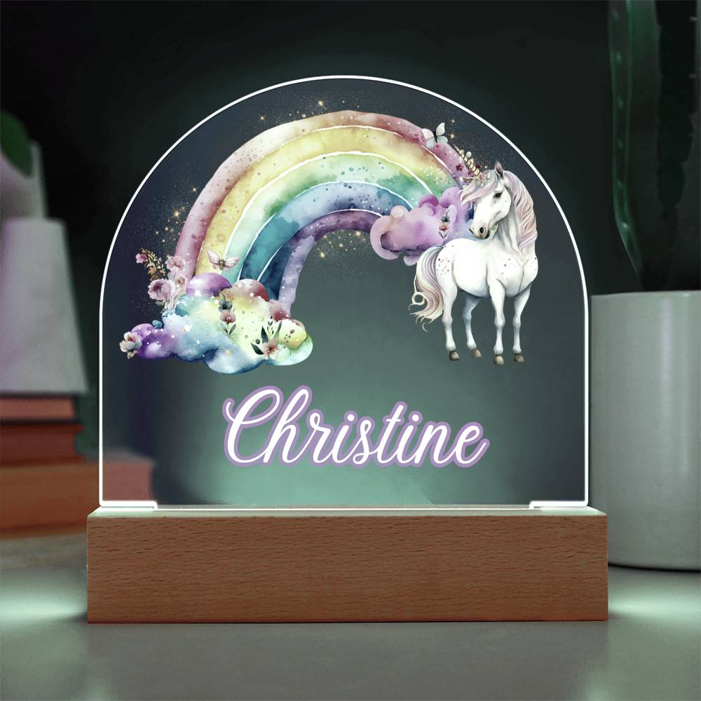 Personalized Unicorn Kids Acrylic Dome Plaque