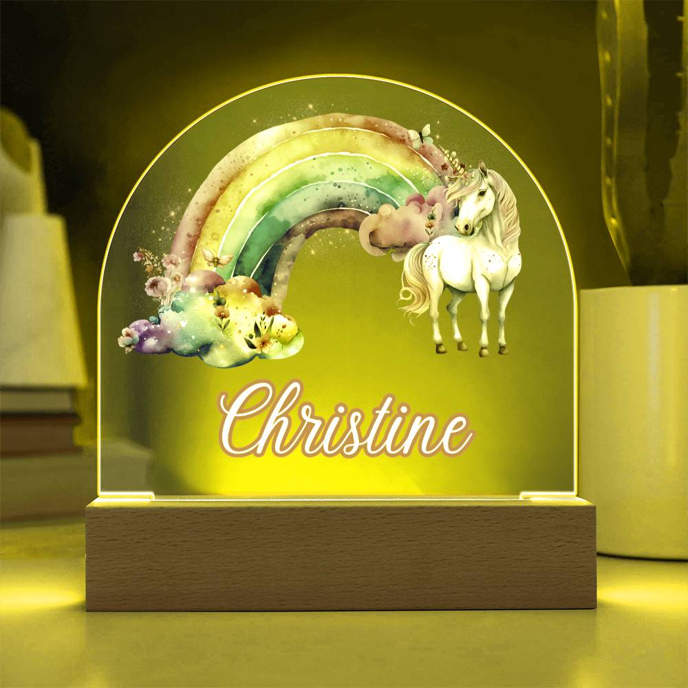 Personalized Unicorn Kids Acrylic Dome Plaque