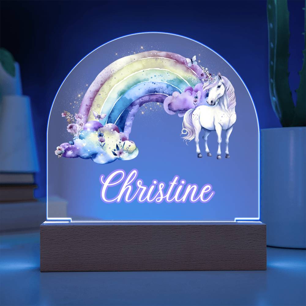 Personalized Unicorn Kids Acrylic Dome Plaque