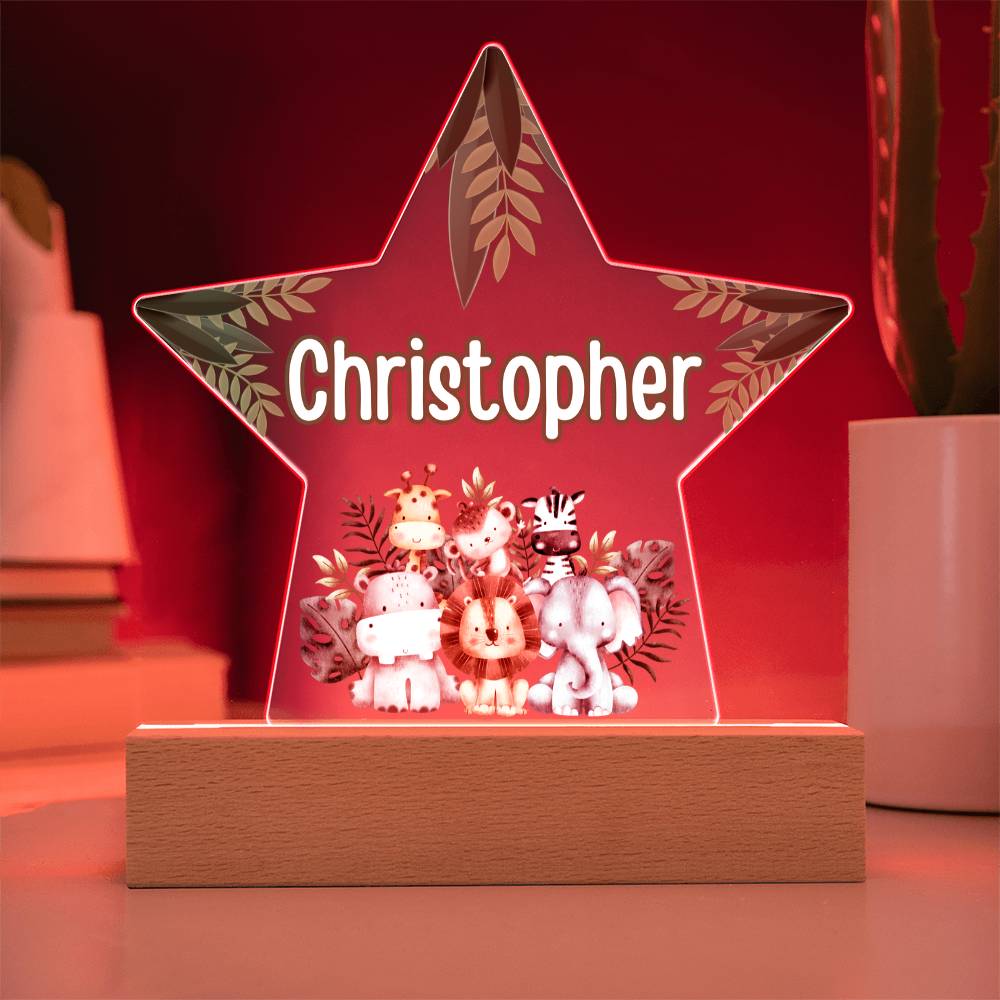 Personalized Animal Name Star Acrylic Plaque
