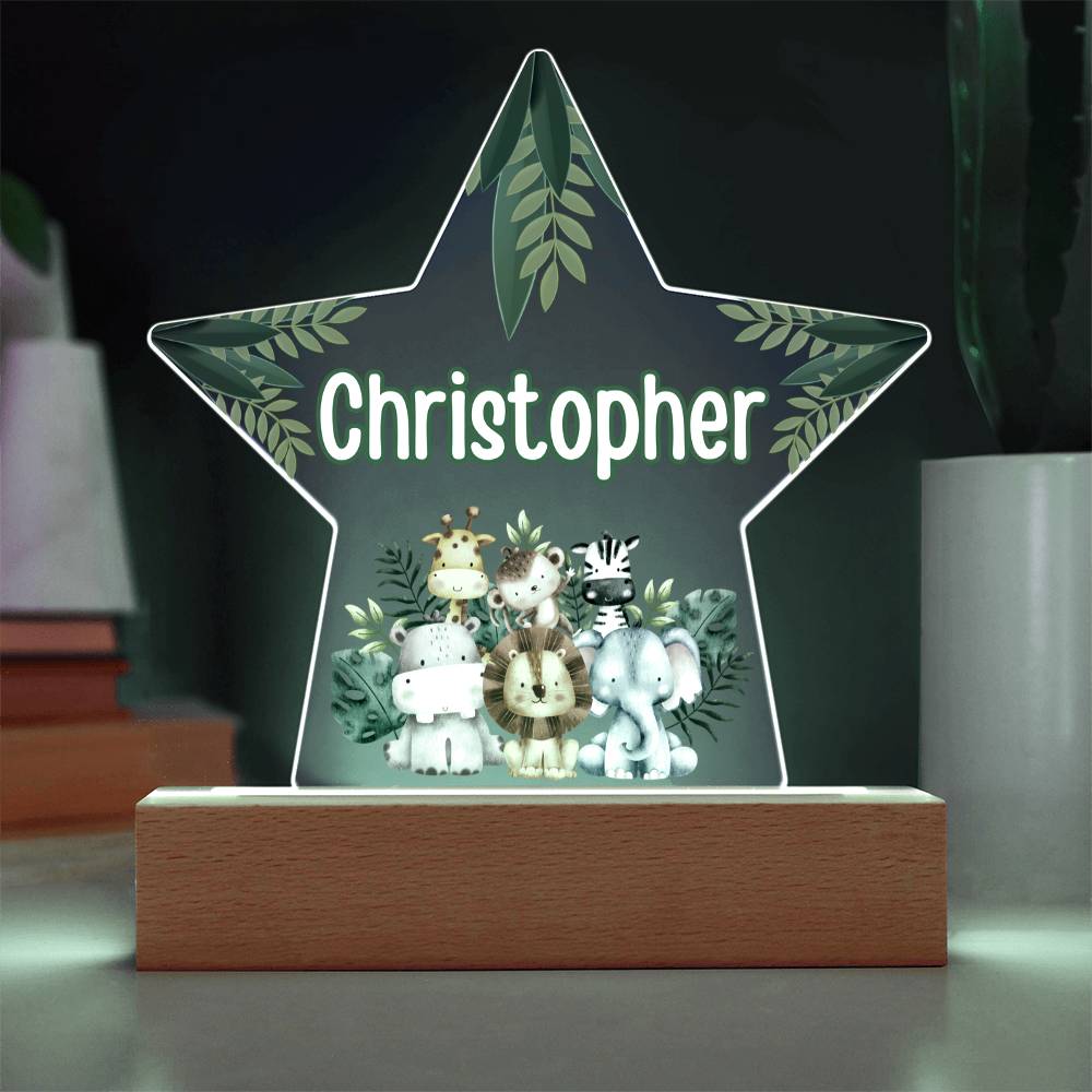 Personalized Animal Name Star Acrylic Plaque