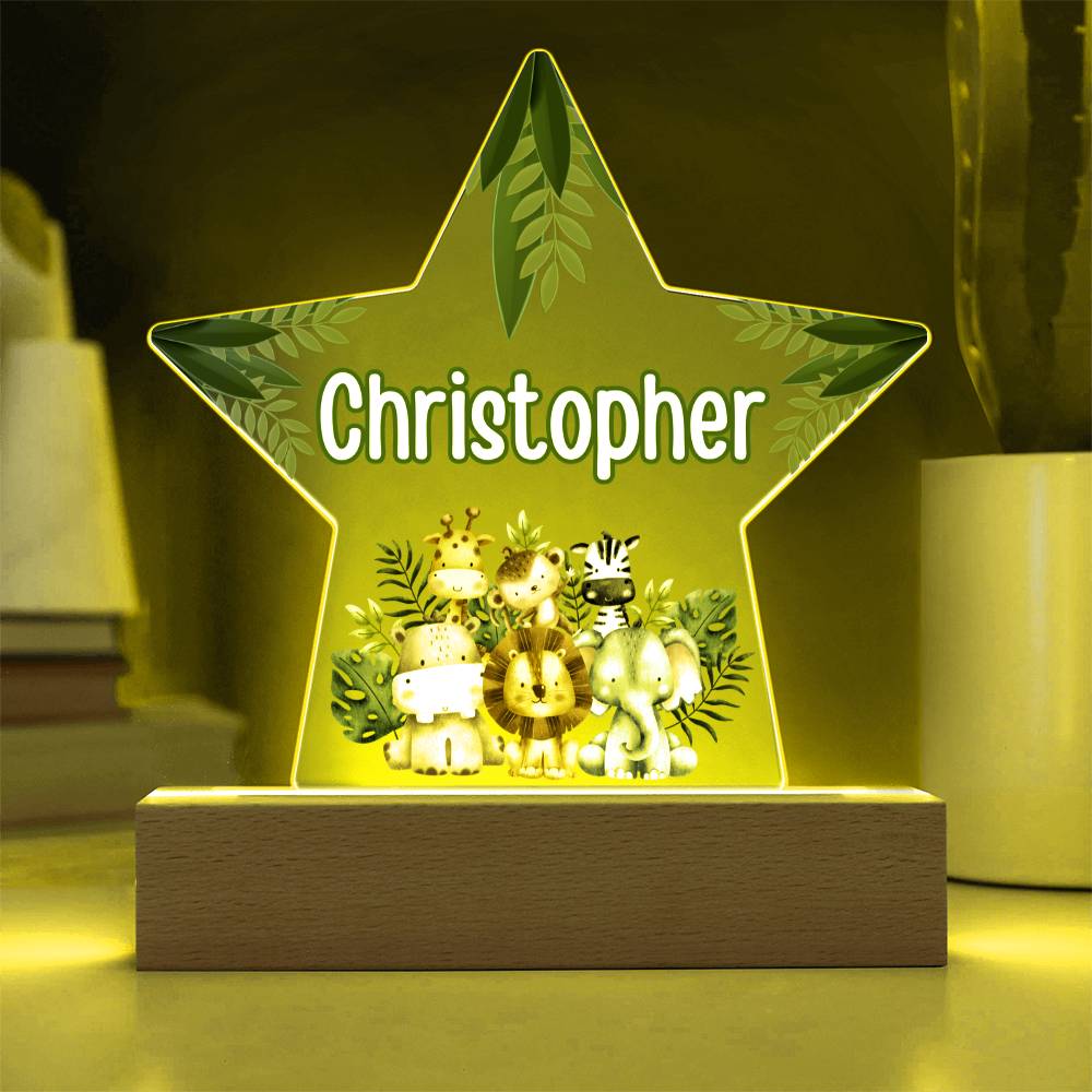 Personalized Animal Name Star Acrylic Plaque