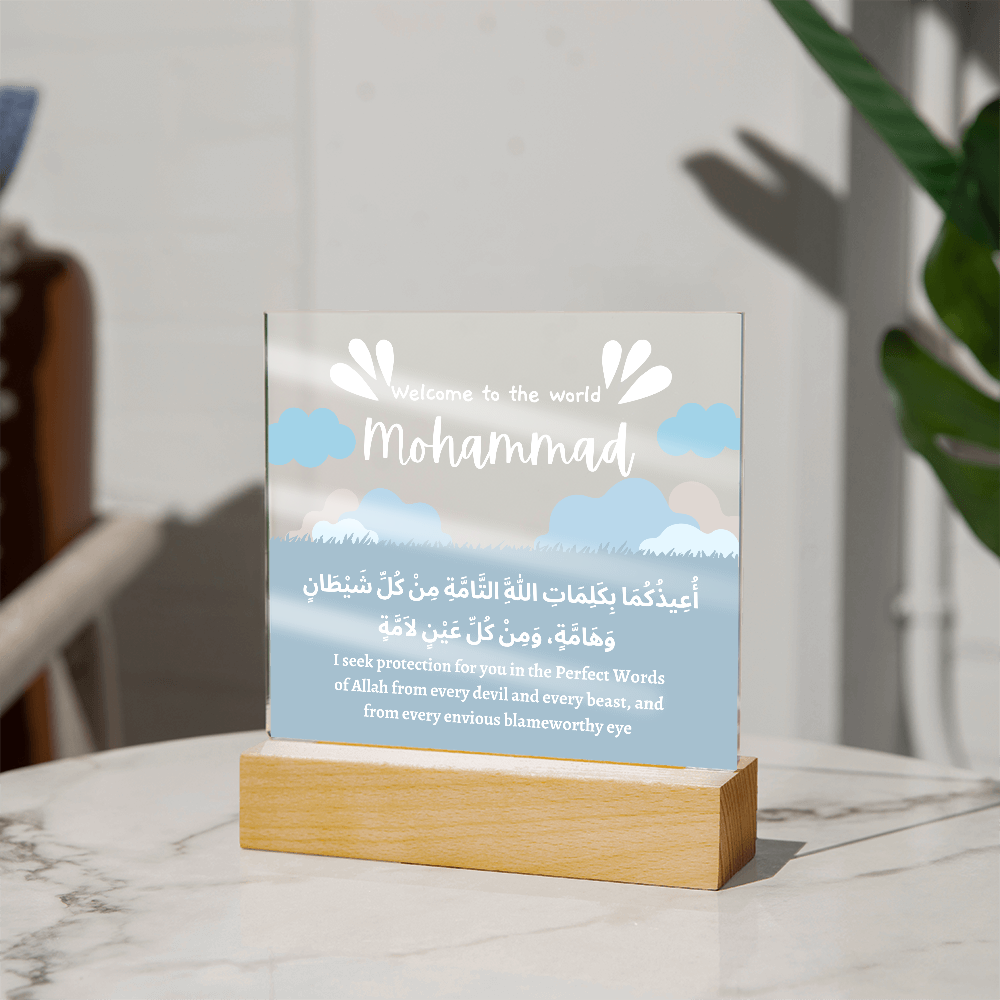 Welcome To The World Baby Boy Dua Plaque