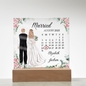 Wedding Calendar Printed Square Acrylic Plaque