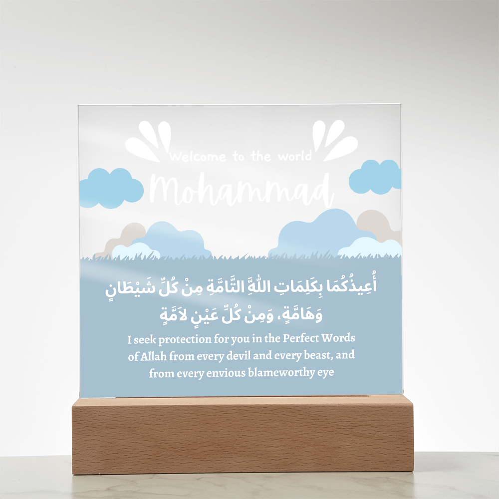 Welcome To The World Baby Boy Dua Plaque
