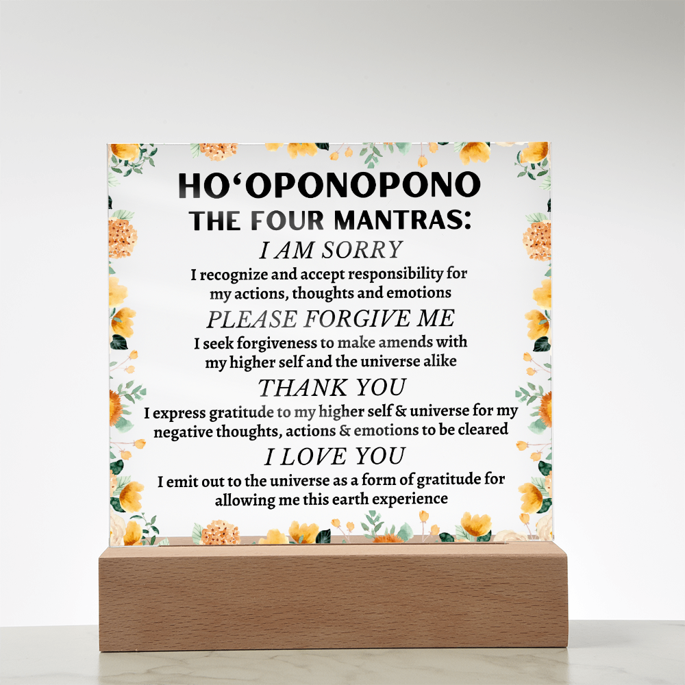 Ho'oponopono Floral Plaque
