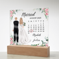 Wedding Calendar Printed Square Acrylic Plaque