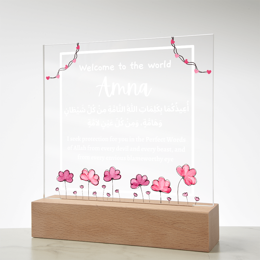 Welcome To The World Baby Girl Dua Plaque