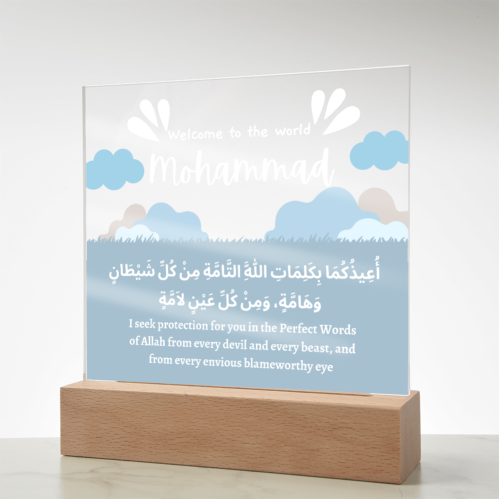 Welcome To The World Baby Boy Dua Plaque