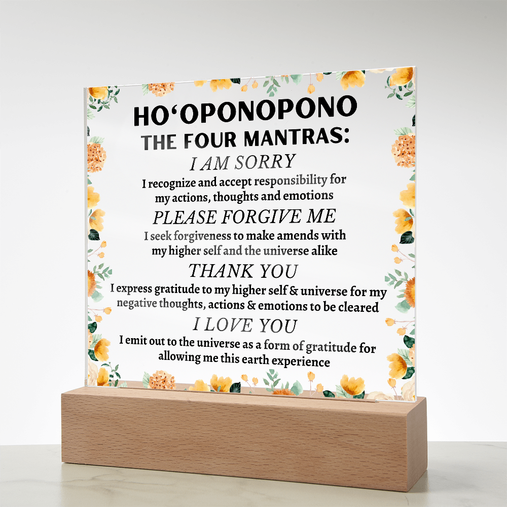 Ho'oponopono Floral Plaque