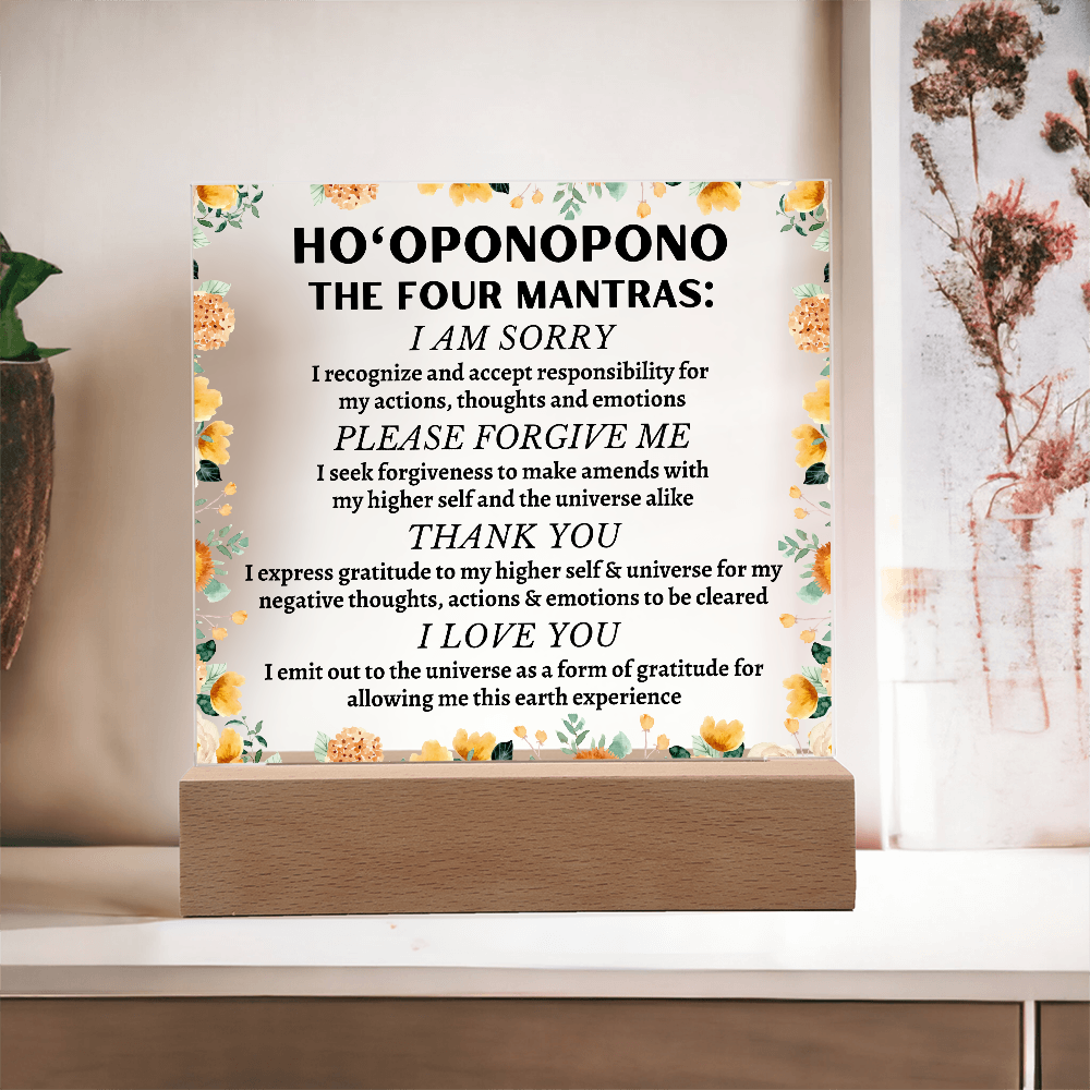 Ho'oponopono Floral Plaque