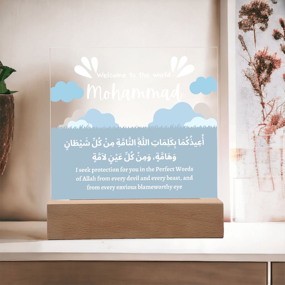 Welcome To The World Baby Boy Dua Plaque