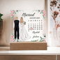 Wedding Calendar Printed Square Acrylic Plaque