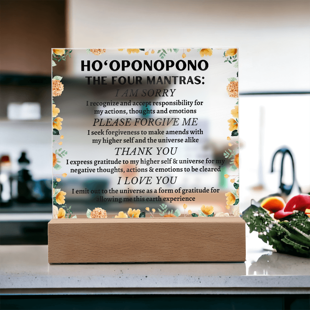 Ho'oponopono Floral Plaque
