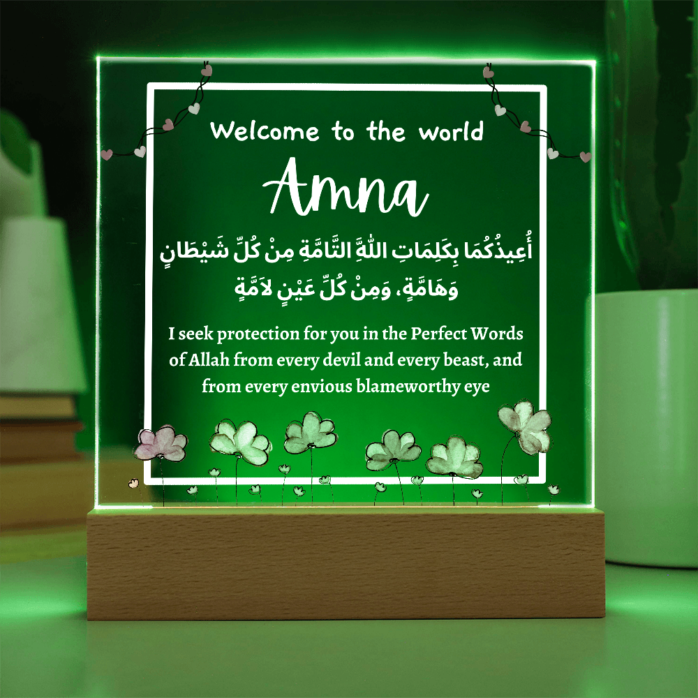 Welcome To The World Baby Girl Dua Plaque