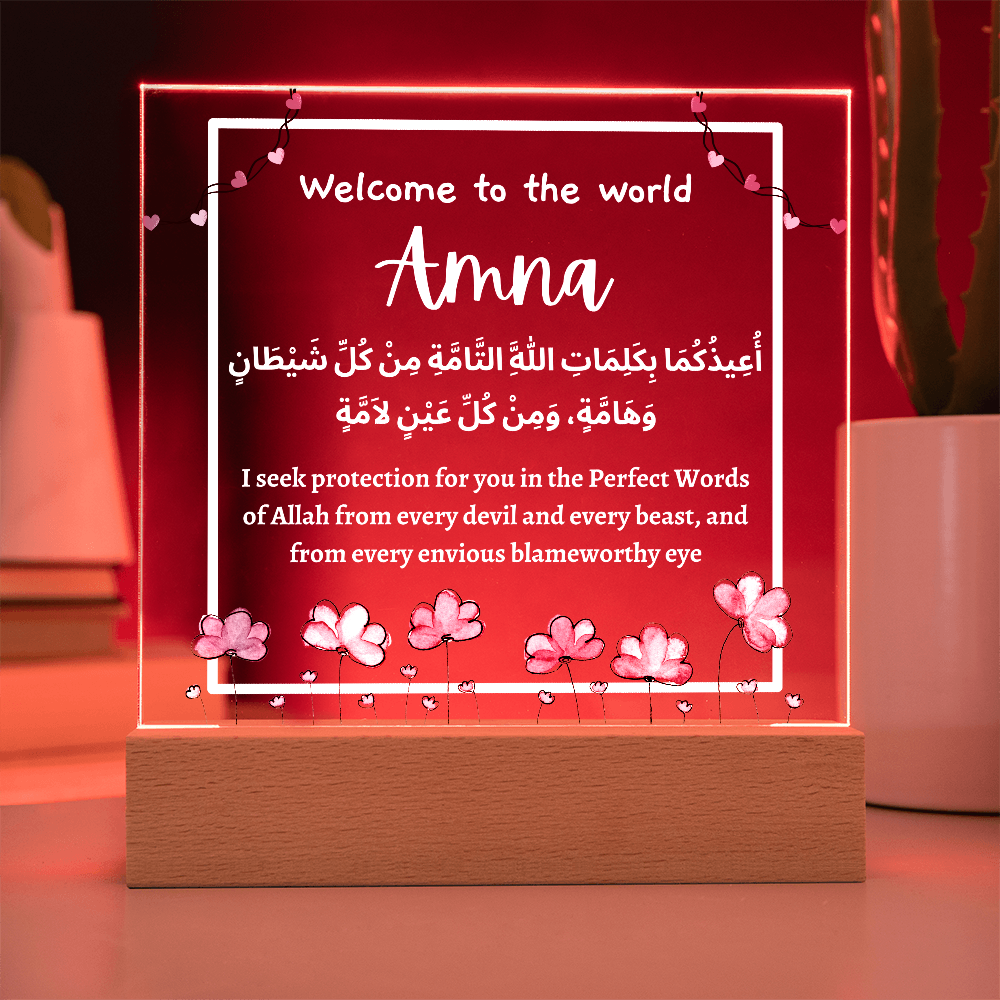 Welcome To The World Baby Girl Dua Plaque