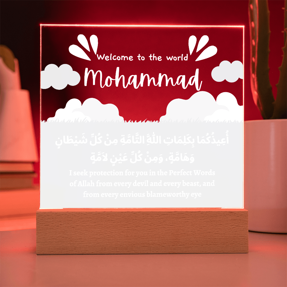 Welcome To The World Baby Boy Dua Plaque