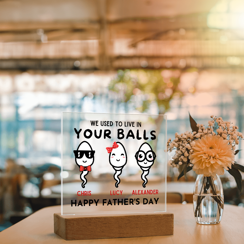 We Used To Live In Your Balls - Printed Square Acrylic Plaque